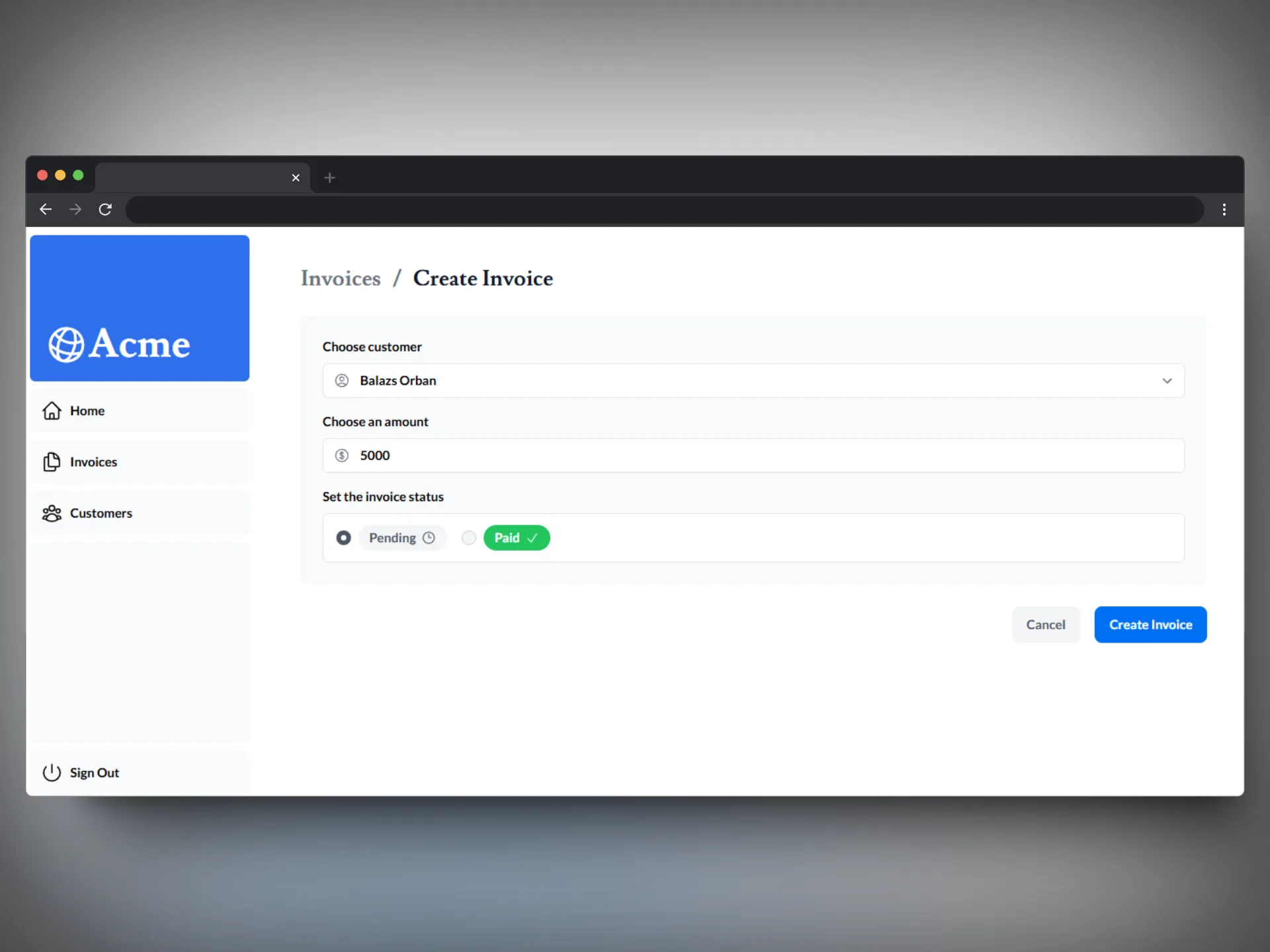 Project 2 - Invoice administration
